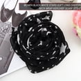 thumbnail image 2 of Women Black White Stars Soft Long Chiffon Neck Wrap Kerchief Scarf Stole, 2 of 6