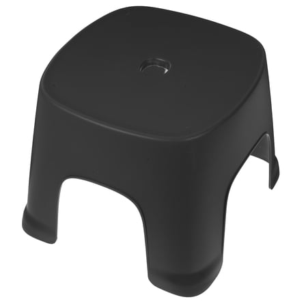 LULULION Home Bathroom Step Stool Plastic Toilet Foot Stool Stable Nonslip Black Finish