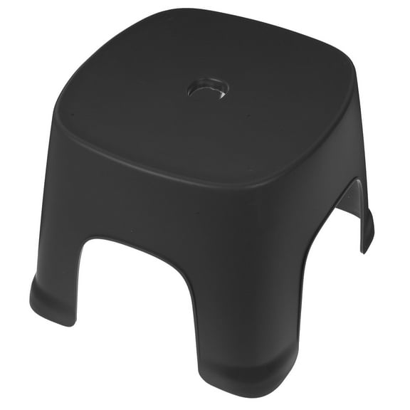 LULULION Home Bathroom Step Stool Plastic Toilet Foot Stool Stable Nonslip Black Finish