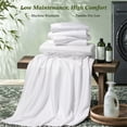 thumbnail image 6 of SONORO KATE 6 Pieces Bamboo Bed Sheets Set, Luxury Rayon Derived - Deep Pockets - Wrinkle Free - Extremely Soft, Queen, White, 6 of 9