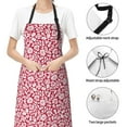 thumbnail image 6 of Lsque Red Flowers Waterproof Apron Chef Aprons for Men Heavy Duty Chemical Work Apron Extra Long Grilling Aprons with Adjustable Bib Apron, 6 of 9