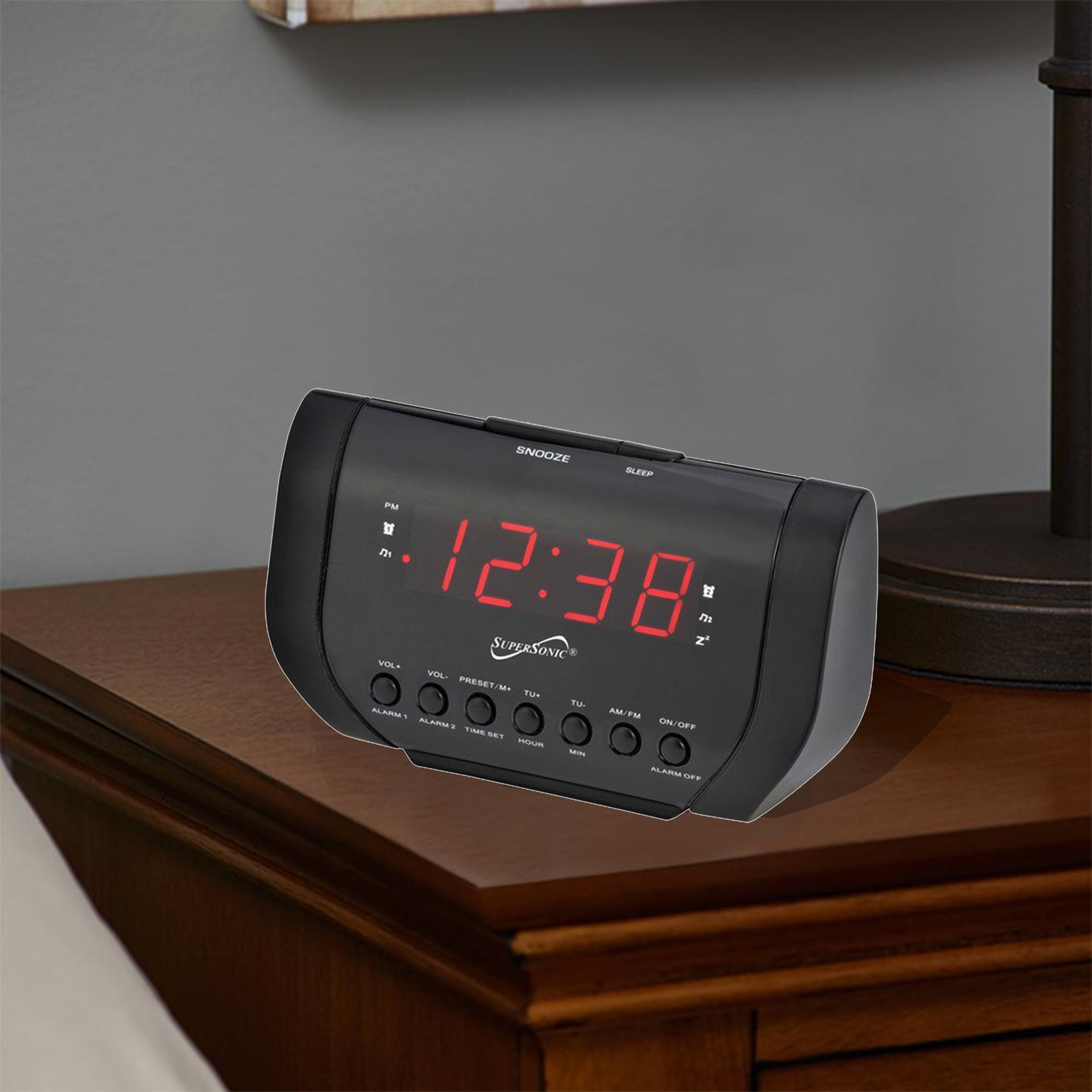 Supersonic Dual Alarm Clock Radio with USB Port
