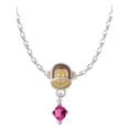 thumbnail image 1 of Delight Jewelry Fuchsia Crystal Bicone Mia Monkey Charm Necklace, 1 of 4