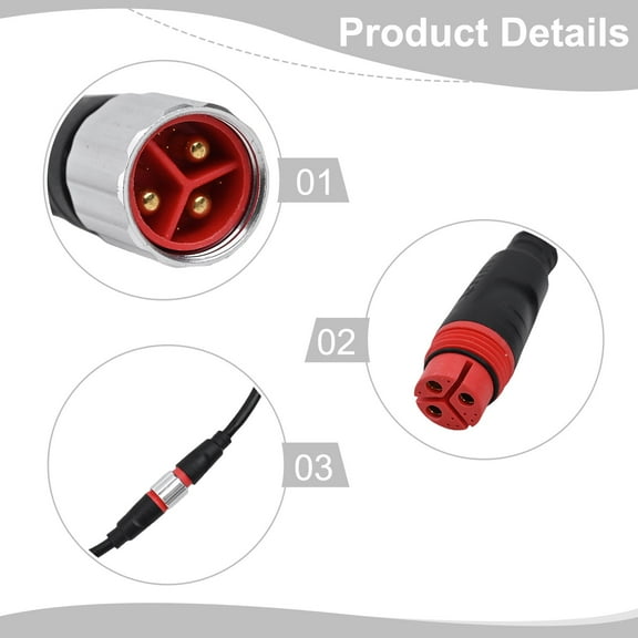 1Pc Waterproof Motor Cable 1121Ag 1121Am Extension Cable 3 Square Tthread 11 Core Practical Bicycle Cables Accessories Fangkenuo