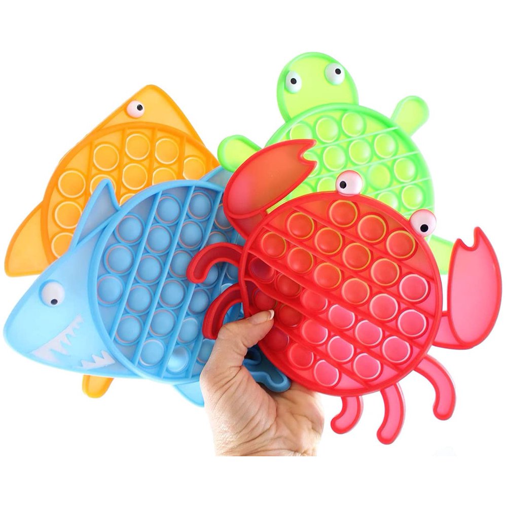 ALL 4 Cute Ocean Animal Shaped Pop Silicone Push Poke Bubble Wrap