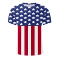 thumbnail image 4 of LEBONYARD Mens Short Sleeve Summer Shirts,Fashion Men Comfortable Printing Short Sleeve Round-Neck Blouses Shirts Blue M, 4 of 5