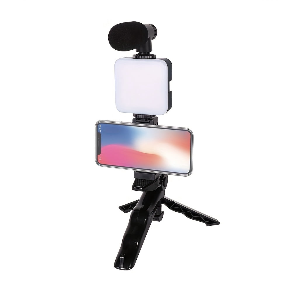 Podcast And Video Blogging Kit - Record Your Own Podcasts And Video Blogs Like Your Favorite Influencers! Folding Tripod, LED Lights And Microphone