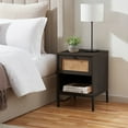 thumbnail image 3 of Virtu Nightstand Side Table with Drawer, End Table for Living Room or Bedroom, Black, 3 of 8