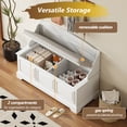 thumbnail image 5 of 42" Shoe Storage Bench with Lift Top Storage & Cushioned Seat, Wooden Entryway Bench with Soft-Close Hinges for Bedroom, Hallway, and Living Areas - White, 5 of 8