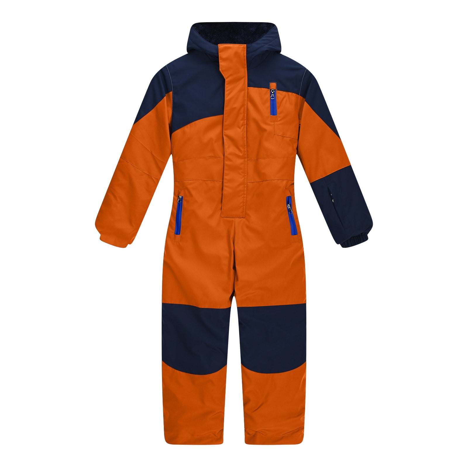 FNFYFH Girls Boys One Piece Snowsuit Waterproof Windproof Ski Snow Hooded Coveralls Winter Outdoor Jumpsuits