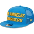 thumbnail image 3 of Men's New Era Powder Blue Los Angeles Chargers Stacked Trucker 9FIFTY Snapback Hat, 3 of 6