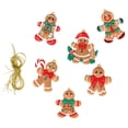 thumbnail image 3 of Decoración colgante navideña, decoración para de Navidad, diseño de escena con cuerda, regalo de Navidad, adornos colgantes de cumpleaños. 6 piezas hombre de jengibre, 3 of 8