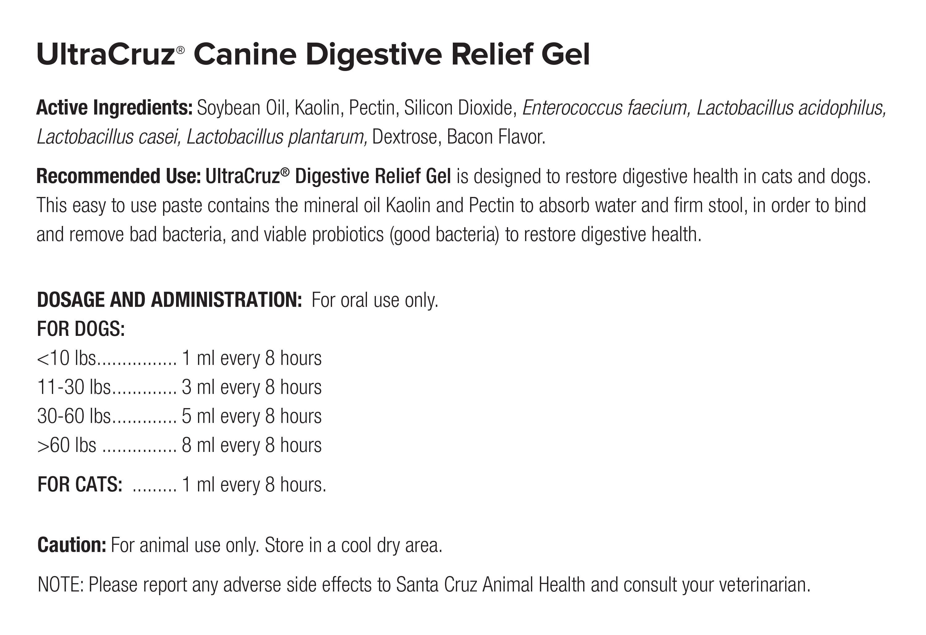 UltraCruz® Canine Digestive Relief Gel, 60 ml