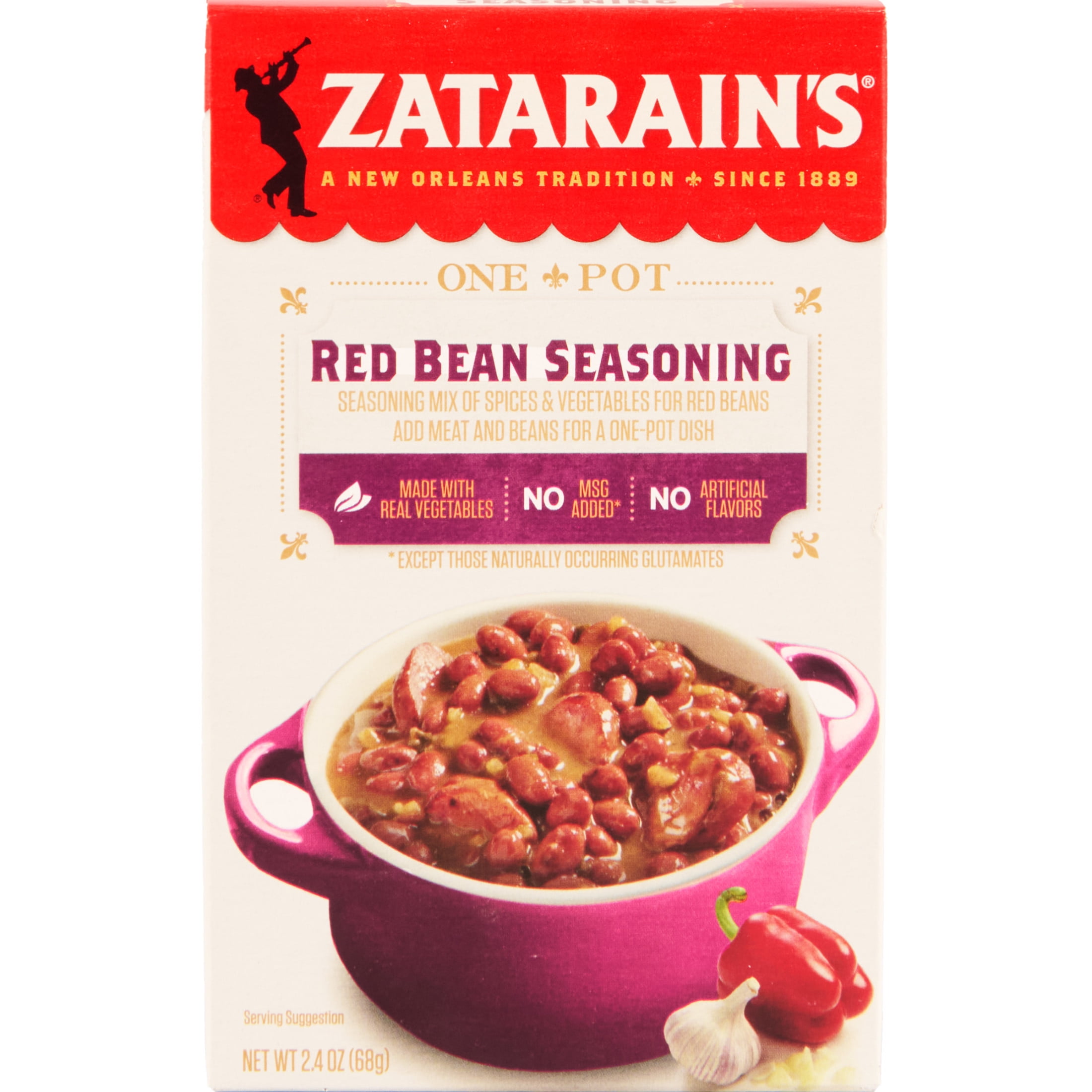 (6 pack) Zatarain's Red Bean Seasoning, 2.4 oz Box