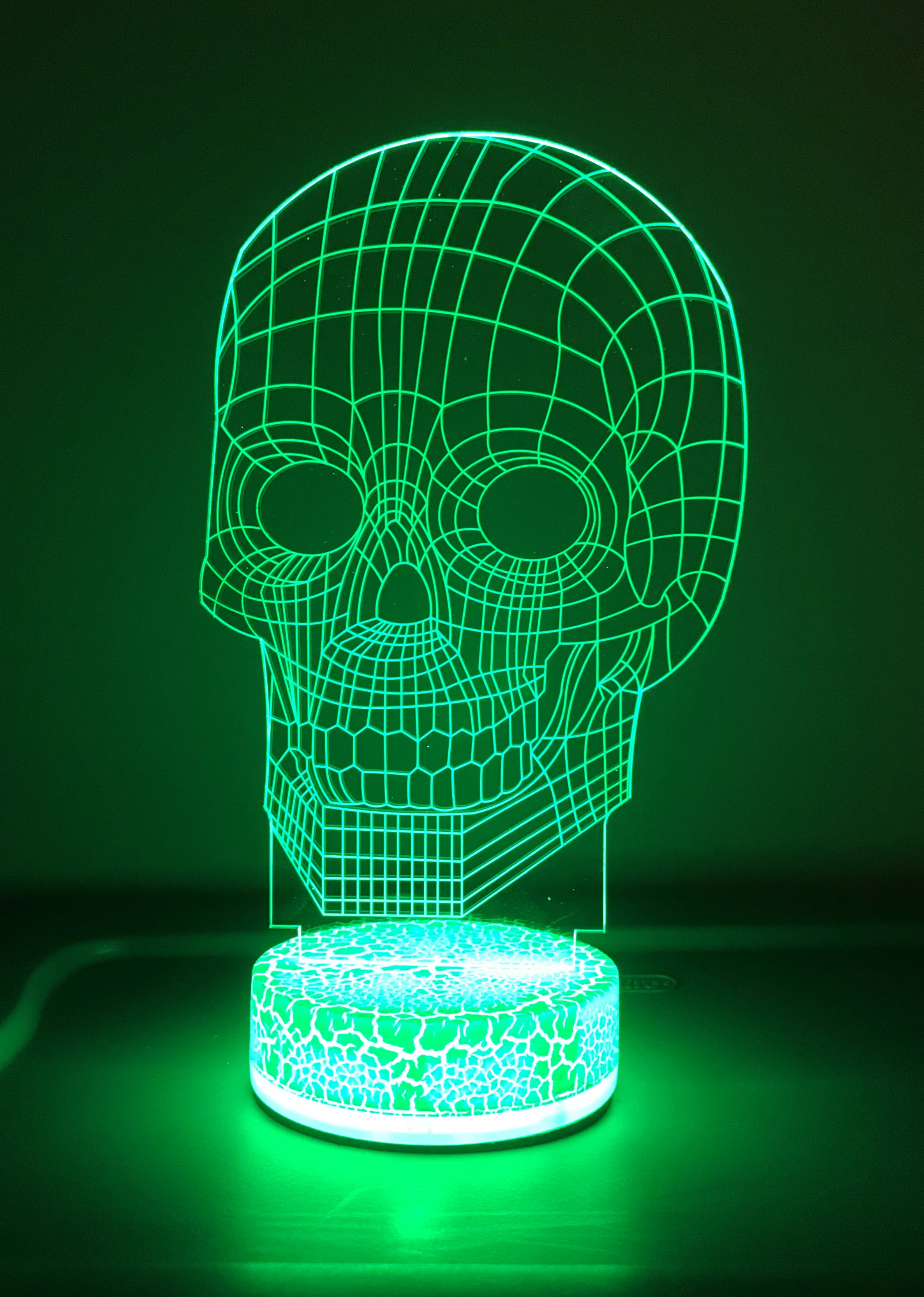 Skull 3D Night Light Multi Color Changing Illusion Lamp For Children