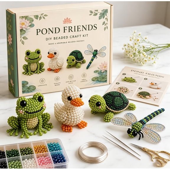 Cheapark Bird Bead Kit Cute Bird Craft Set for Home Decor Handmade Beaded Ornament Making Creative Hobby Supply Gift