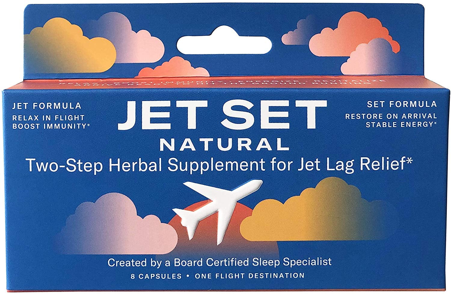 JET SET NATURAL, Jet Lag Relief & Prevention Pills Sleep Specialist