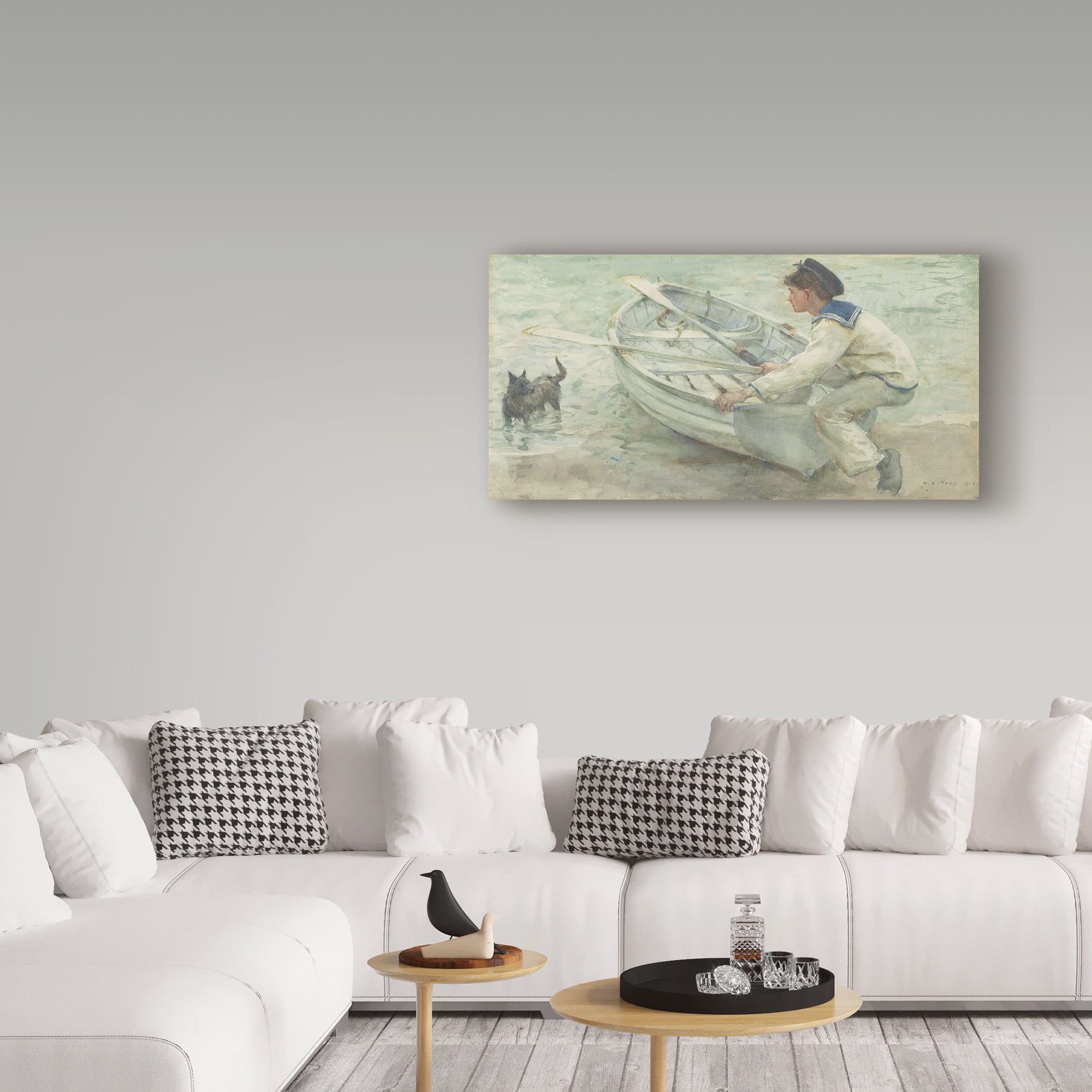 Trademark Fine Art 'Preparing to launch, 1903' Canvas Art by Henry Scott Tuke
