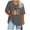 Gray, variant on WREESH Women Plus Size Tops Thanksgiving Shirts Pumpkin Graphic Print T-Shirt Casual Short Sleeve V Neck T Shirts Dark Gray