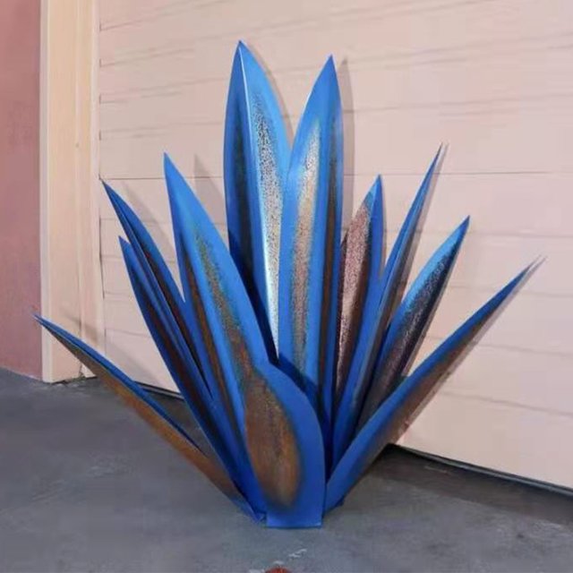 Escultura de jardín de tequila de hierro Decoraciones de patio de agave Estacas Decoración de jardinería