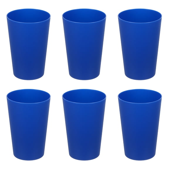 Uxcell 6 Pcs Plastic Tumblers, 8.8oz Reusable Drinking Glasses Unbreakable Water Tumblers for Home Office Outdoors Restaurant Water, Coffee, Milk, Juice, Tea, Dark Blue