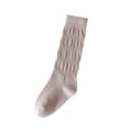 thumbnail image 2 of Girls Crew Socks Ribbed Knit Slouch Mid Calf Sock Solid Color Soft Cotton Breathable School Uniform Socks*1pc, 2 of 6