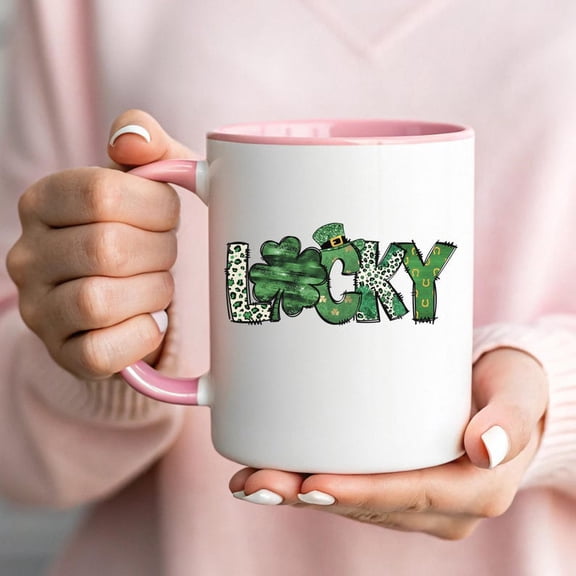 Lucky and Mug St Patrick’s Day Mug Lucky Coffee Mug CH1Ristian St PatriC1KS Gift Green Aesthetic Mug