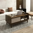 thumbnail image 2 of Costway Rectangular Coffee Table with Storage Weaving Sliding Door & Adjustable Shelf, 2 of 10