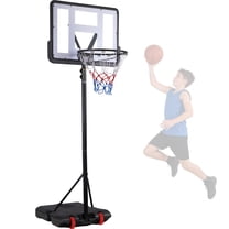 ZenSports 7.2-9.2ft Basketball Hoop System Height Adjustable PVC Backboard for Adult Kids