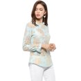 thumbnail image 4 of Blusa Floral Allegra K Cuello Volantes Encaje Ganchillo Azul claro T L, 4 of 6