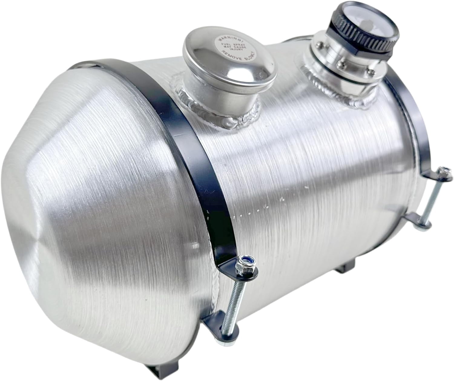 JSD 5 Gallon Aluminum Gas Tank Fuel Tank With Level Gauge 10 x 16 End Fill 1/4" NPT Outlet Auxiliary