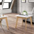 thumbnail image 2 of Walker Edison Table d'Appoint Rétro Moderne en Naturel et Blanc (Lot de 2), 2 of 5