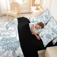 thumbnail image 4 of spefrowx Kawaii Starfish King Bedding for Kids, Blue Line Coral Scallop King Bed in a Bag, Black Reversible, 7-Piece, 4 of 6