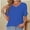 Royal Blue, variant on Women's V Neck T Shirts Casual Rolled Short Sleeve Side Split Summer Tops Loose Fit