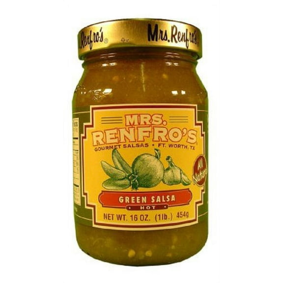 Renfro Fine Foods Salsa, Green, 16 Ounce (Pack of 6)