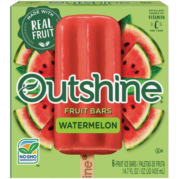 OUTSHINE Watermelon Frozen Fruit Bars, 6 Ct. Box Gluten Free Non