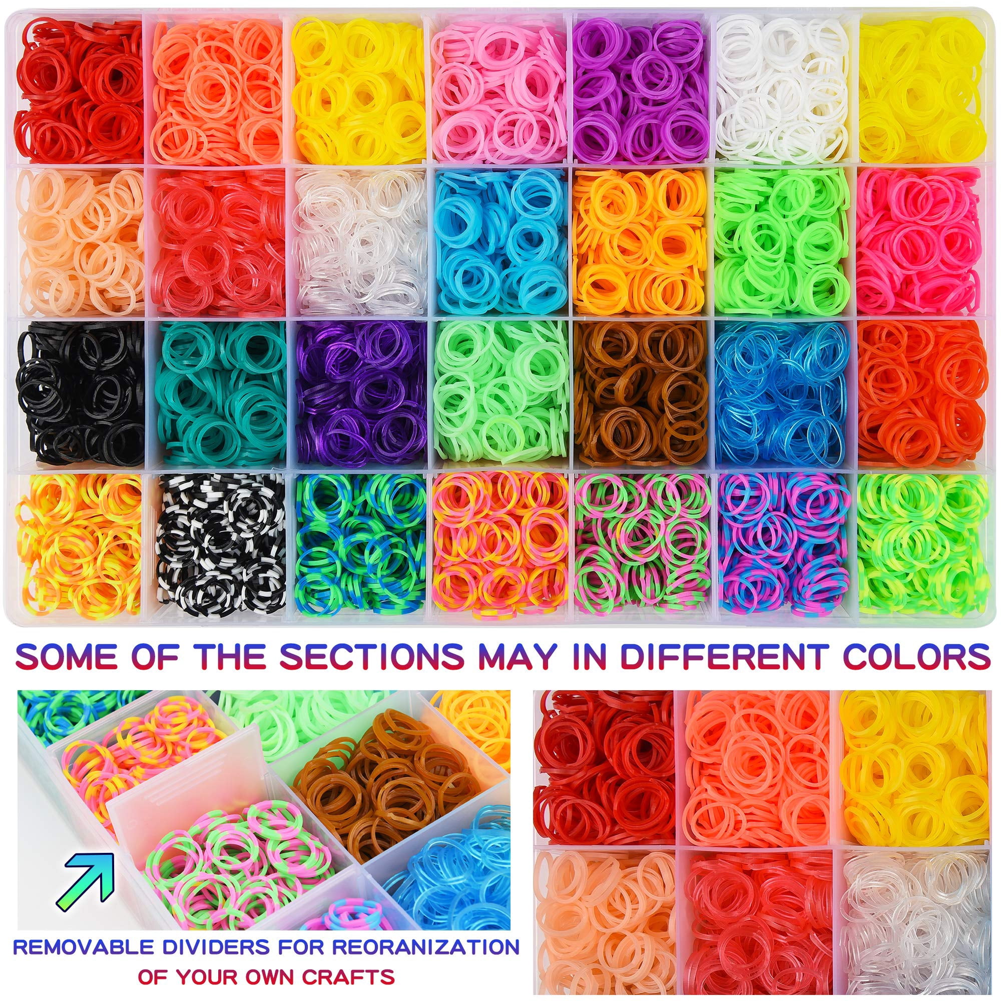18000+ Loom Bands Kit: DIY Rubber Bands Kits , 500 Clips, 40 Charms,Loom Bracelet Making Kits for Kids, DIY Rubber Band Bracelet Kit