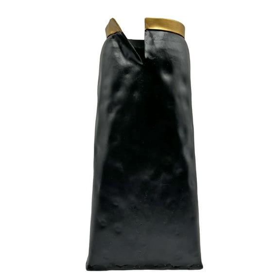 12" Decorative Abstract Black Vase