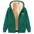 thumbnail image 6 of Womens Merry Christmas Hoodies Zip Up Fleece Lined Winter Hooded Coats Sherpa Warm Jackets With Pocket Clothes, 6 of 8