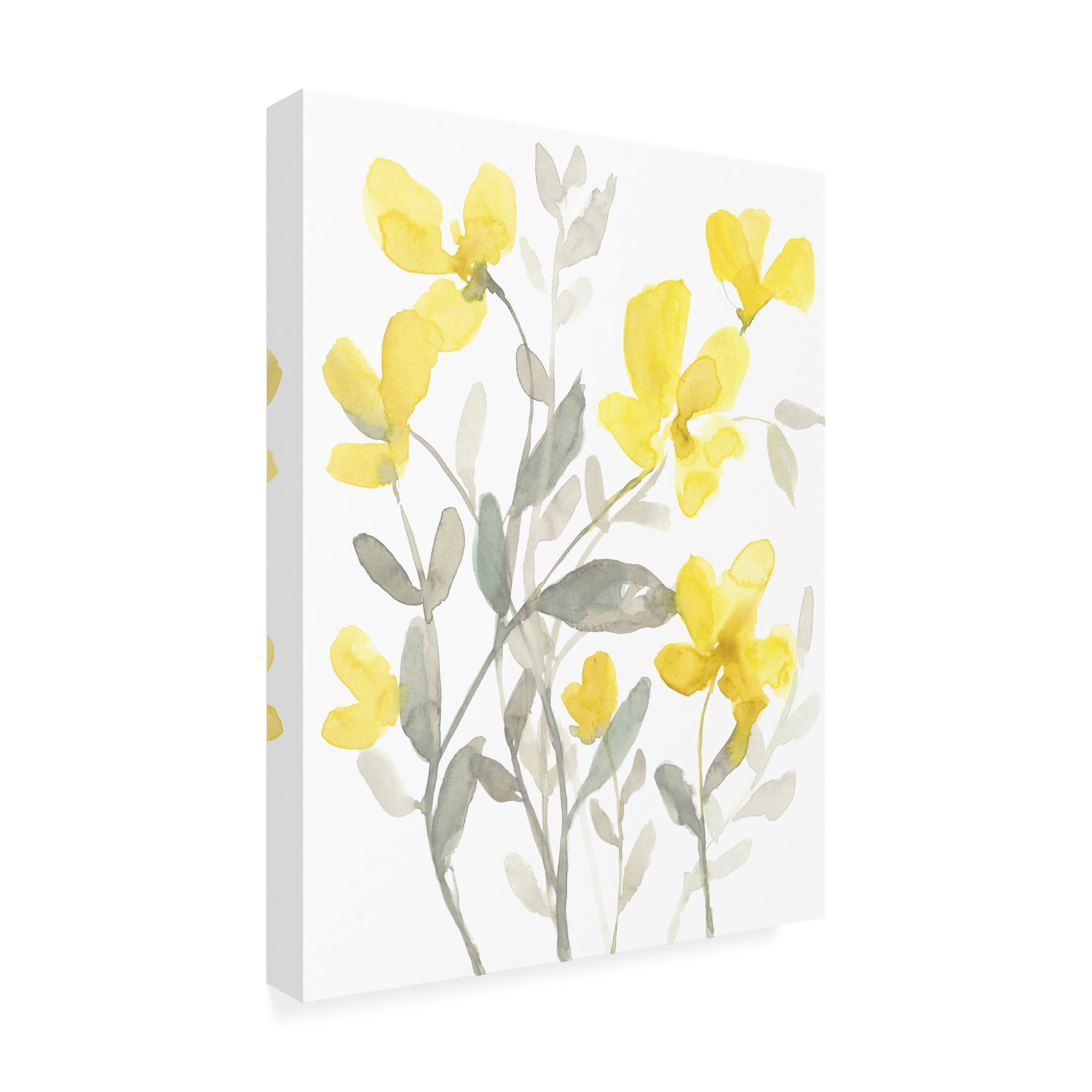 Jennifer Goldberger 'Yellow And Grey Garden II' Canvas Art