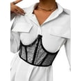 thumbnail image 1 of Corset Bustier à Sequins et Lacets pour Femmes, Ceinture Grand en Maille Transparente, 1 of 5