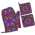 thumbnail image 2 of YFYANG Oven Mitts and Pot Holders Sets 4 Pieces, Non-Slip Heat Resistant Purple Abstract Cartoon Graffiti Kitchen Glove Pot Mat for Cooking and Baking, 2 of 8