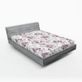 thumbnail image 2 of Ambesonne Floral Fitted Sheet, Classical Vibe Jungle Flower, Queen Size, Plum Pale Almond Green, 2 of 5