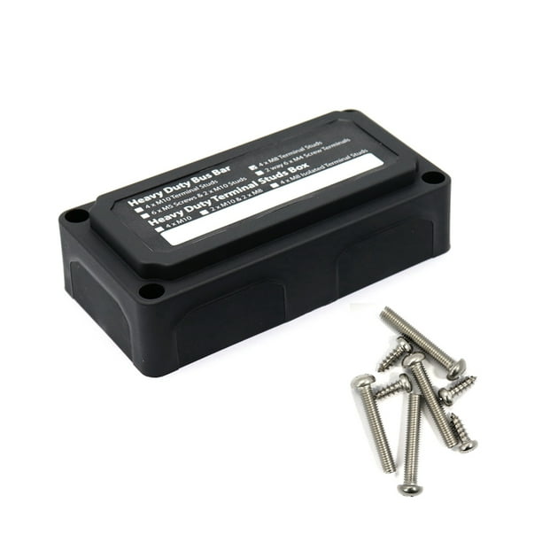 Kuymtek Caja Organizadora Cables Barra Colectora 300 A Barra Colectora 4 Vías Y 48 V para Barcos Y Yates (negro)