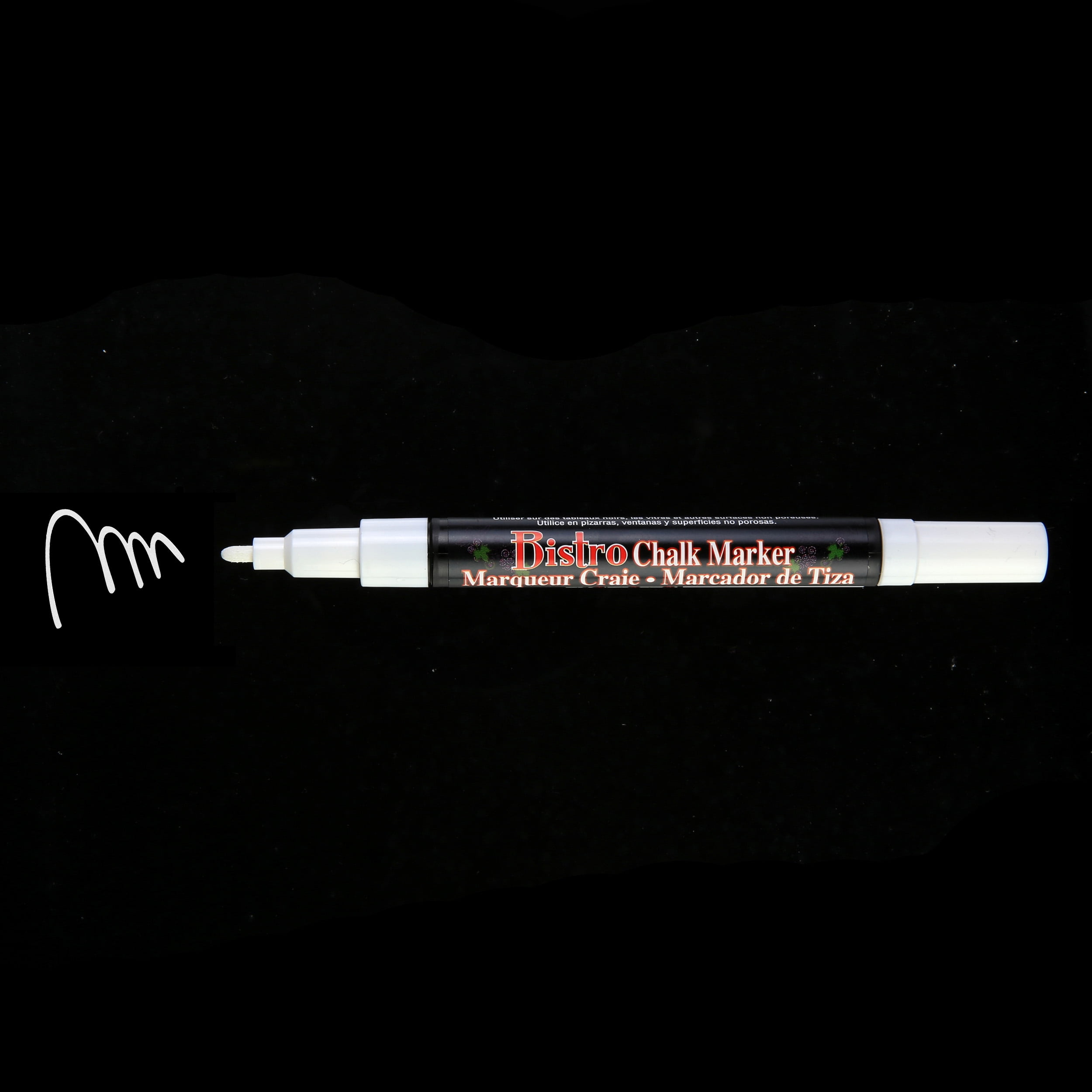 White Chalk Markers Fine tip 3mm by K&Mom- Liquid chalk marker pen White -  Pack of 2 for School Chalkboards, Bistro menu