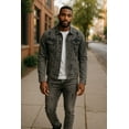 thumbnail image 4 of Men 2-Piece Classic Repulsive Denim Jean Suit Jacket & Pants, 4 of 6