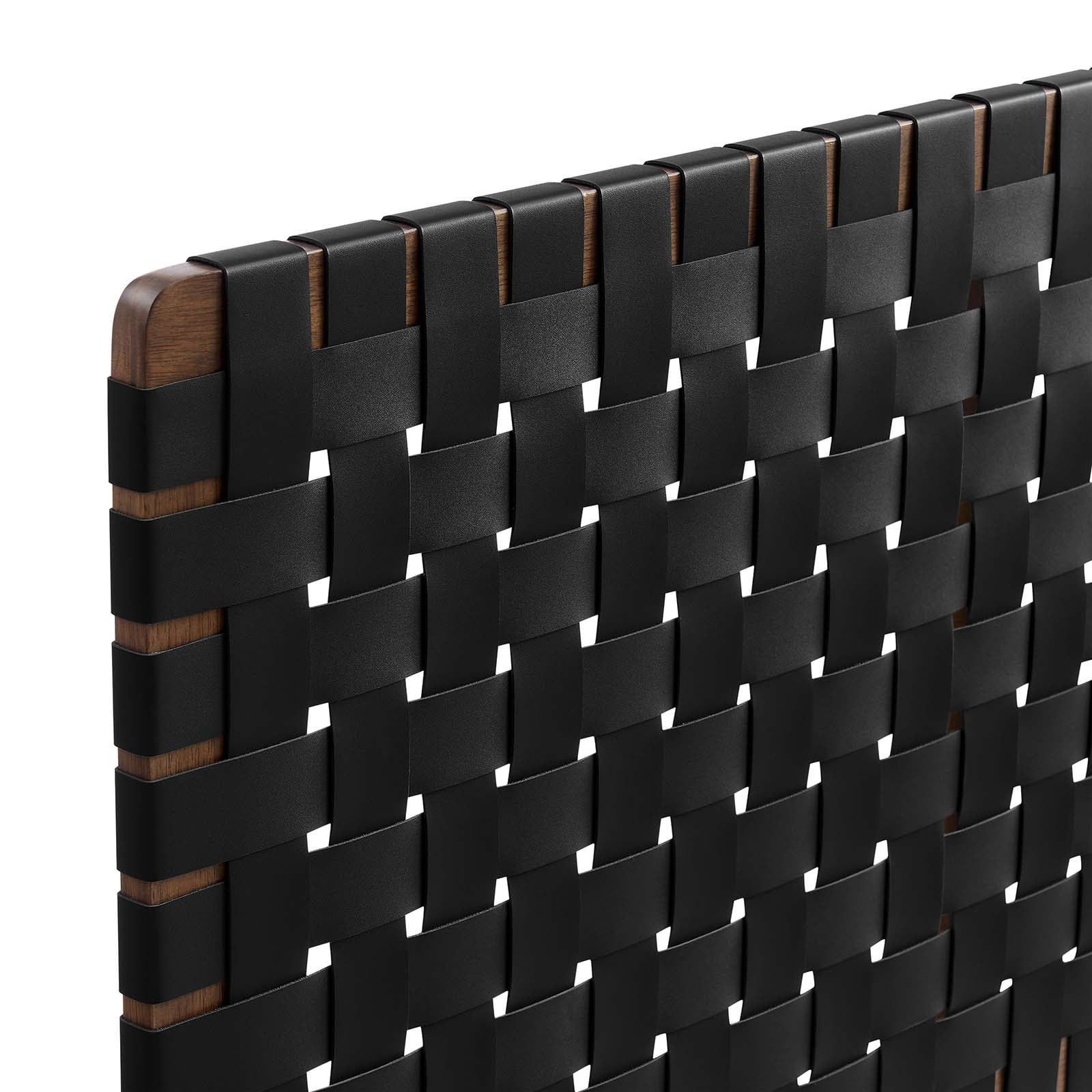 Sparta Weave Vegan Leather Queen Headboard in Walnut Black