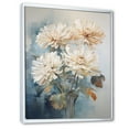 thumbnail image 2 of Designart "Minimalist Painting Of Blooming Mums In Blue And White" Mums Floater Framed Wall Art Prints, 2 of 5