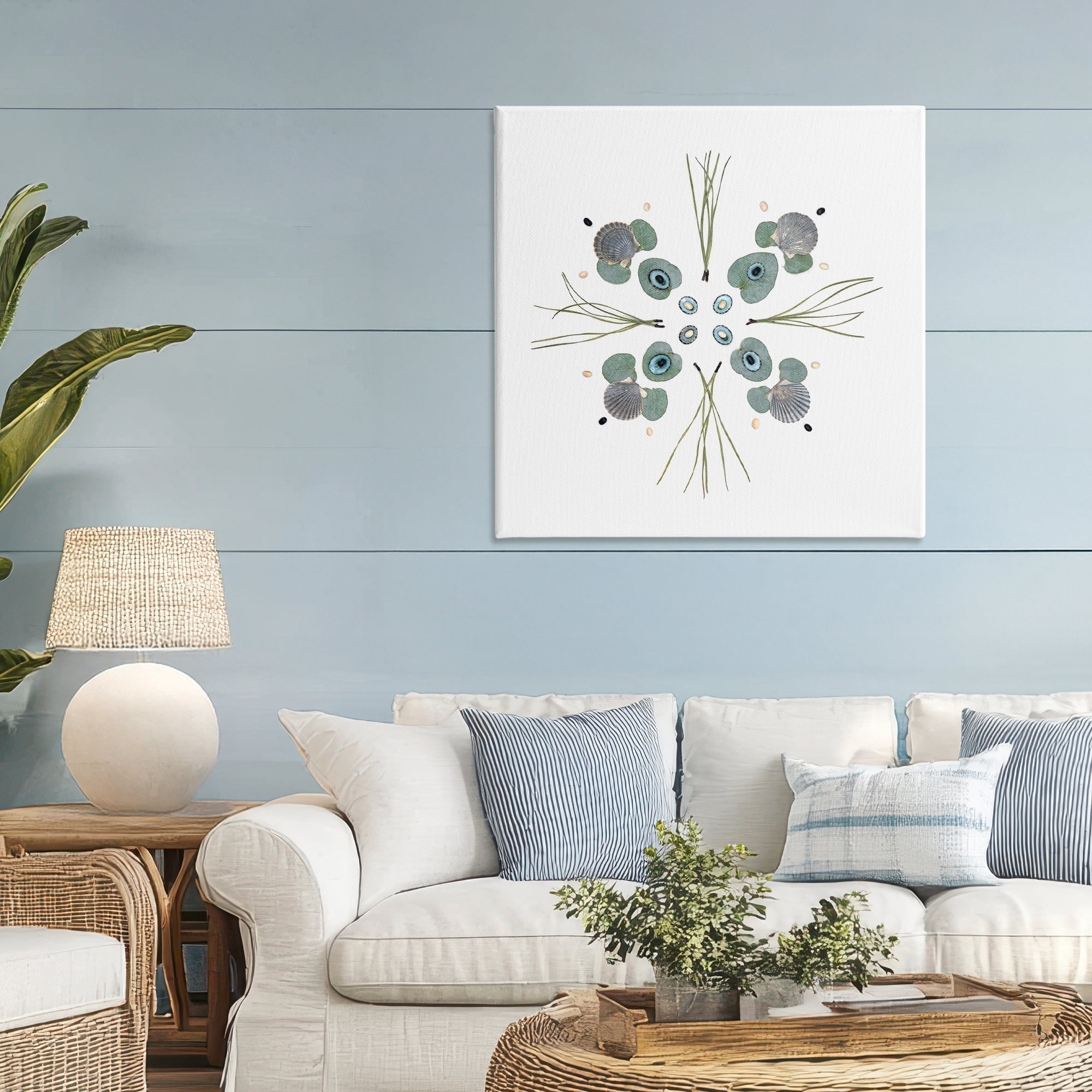 Stupell Industries Seashell & Leaf Symmetry Canvas Wall Art, design by Beth Adoette