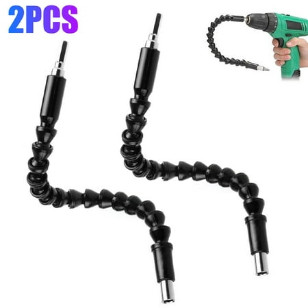

11.8 Flexible Extension Soft Shaft 2Pcs Flexible Angle Extension Bit Kit with Screw Drill Bit Holder Hexagon Drill Connection Size of 1/4 Socket Adapter Magnetic/Handy/Solid Construction